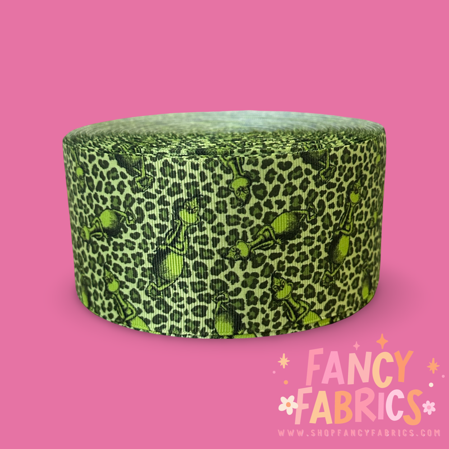 Green Guy Leopard | 2.5" Single Sided | Printed Ribbon | Ready To Ship
