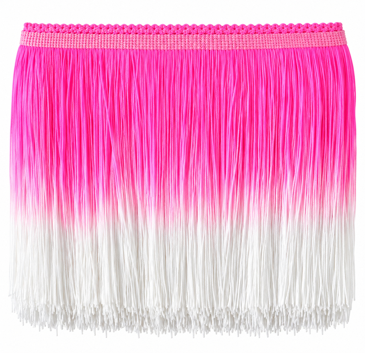 Hot Pink + White | Ombré Fringe | By The Yard