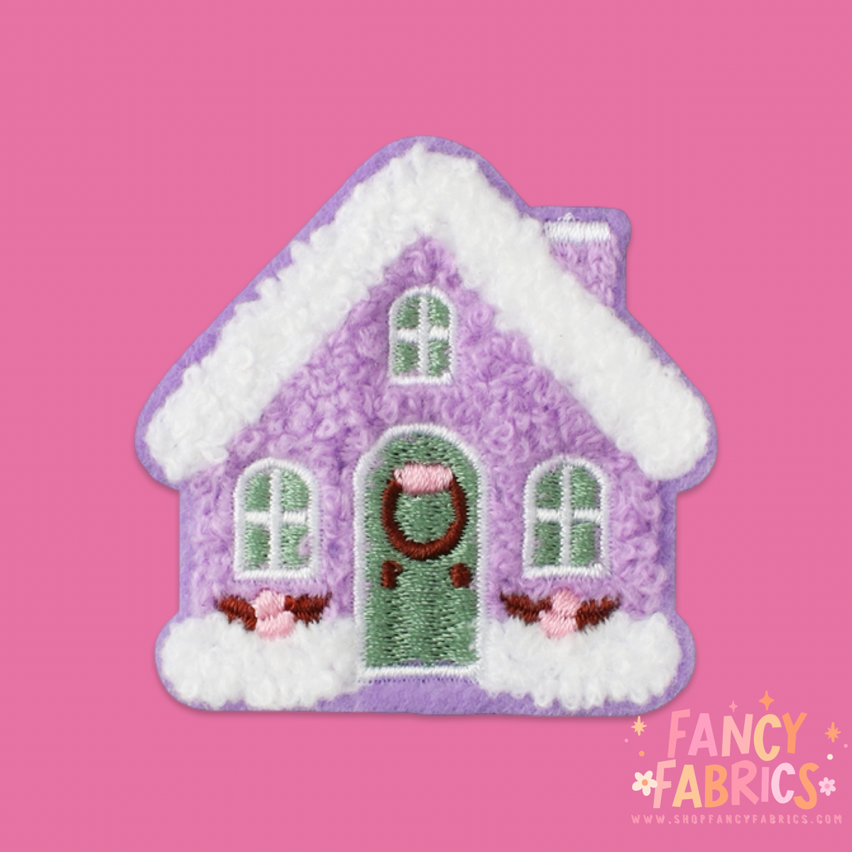 Purple Gingerbread House | Iron On Patch