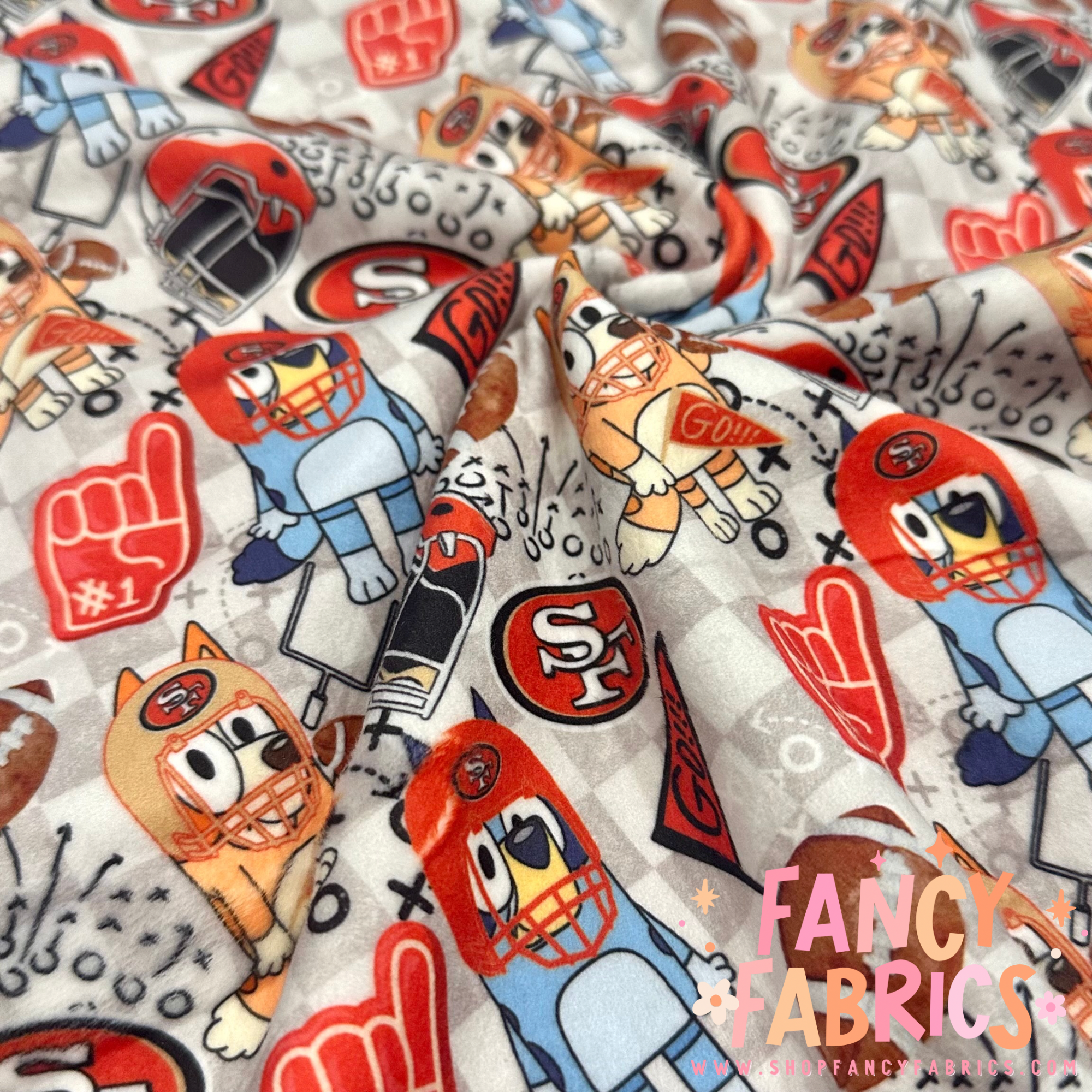 Blue Dog SF | Single Sided Minky | Ready To Ship