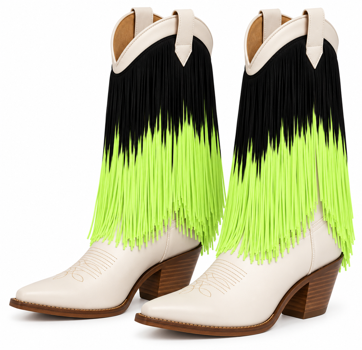Black + Faded Green | Ombré Fringe | By The Yard