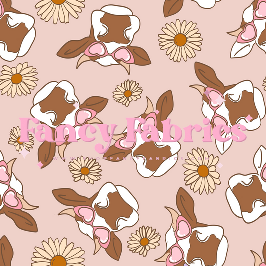 Flower Cows (Brown) | PREORDER | By The Yard