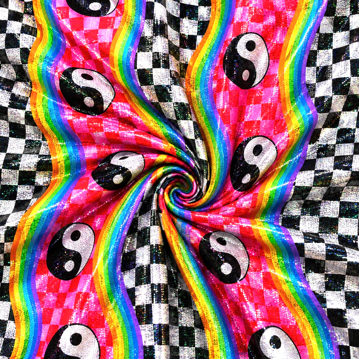 Yin Yang Waves | 6x6 Scaling | Printed Holographic | Ready To Ship