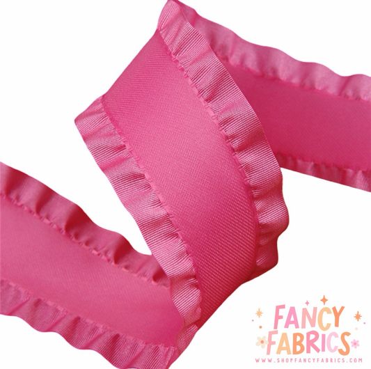 Bright Pink | 1.5" | Ruffle Ribbon | Ready To Ship