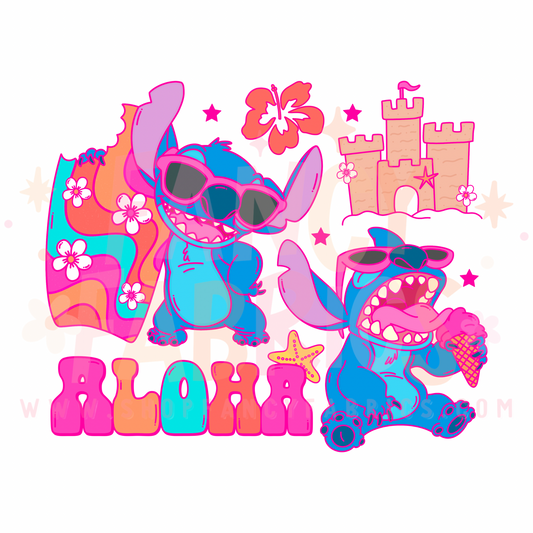 Aloha (Pink) | Child Size | DTF Transfer