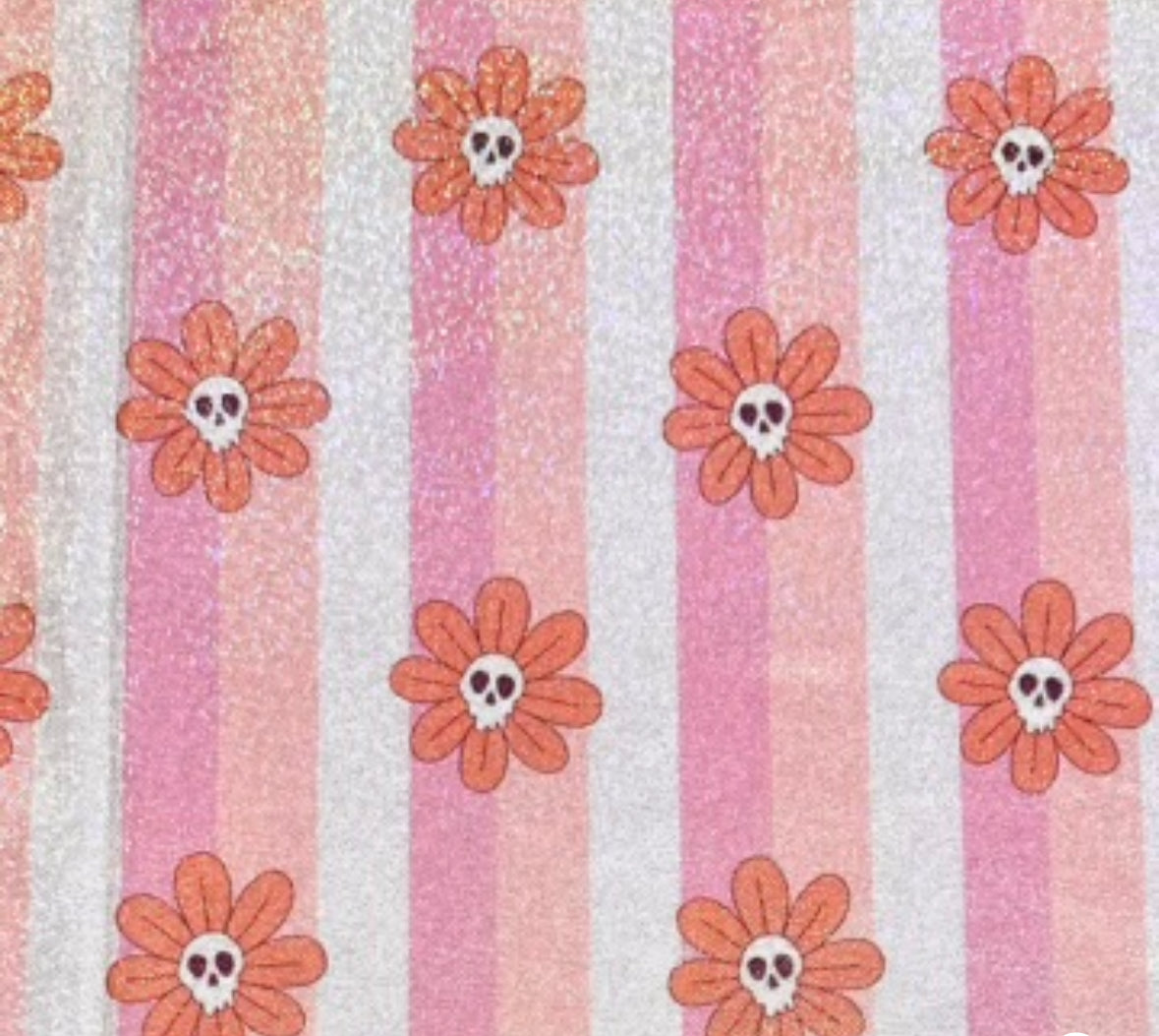 Skull Flowers | 4x4 Scaling | Printed Holographic | Ready To Ship