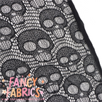 Black Skulls | Stretch Lace | Ready To Ship