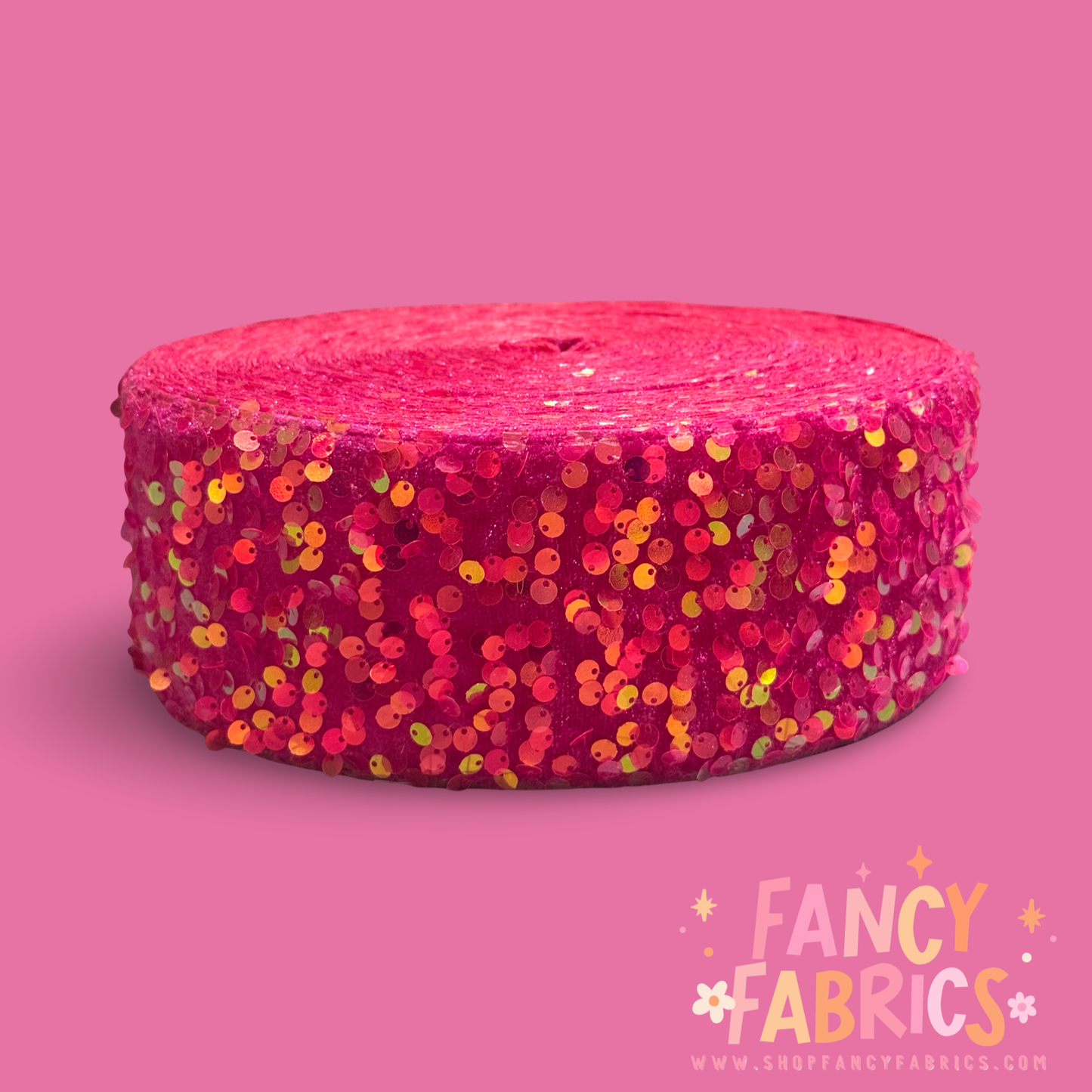 Dark Pink Iridescent | 3" Single Sided | Sequin Velvet Ribbon | Ready To Ship