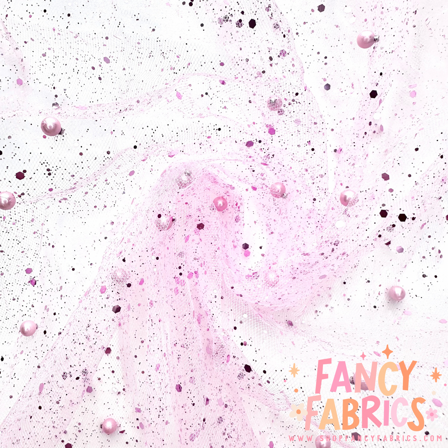 Baby Pink | Pearl + Foil Mesh | Ready To Ship
