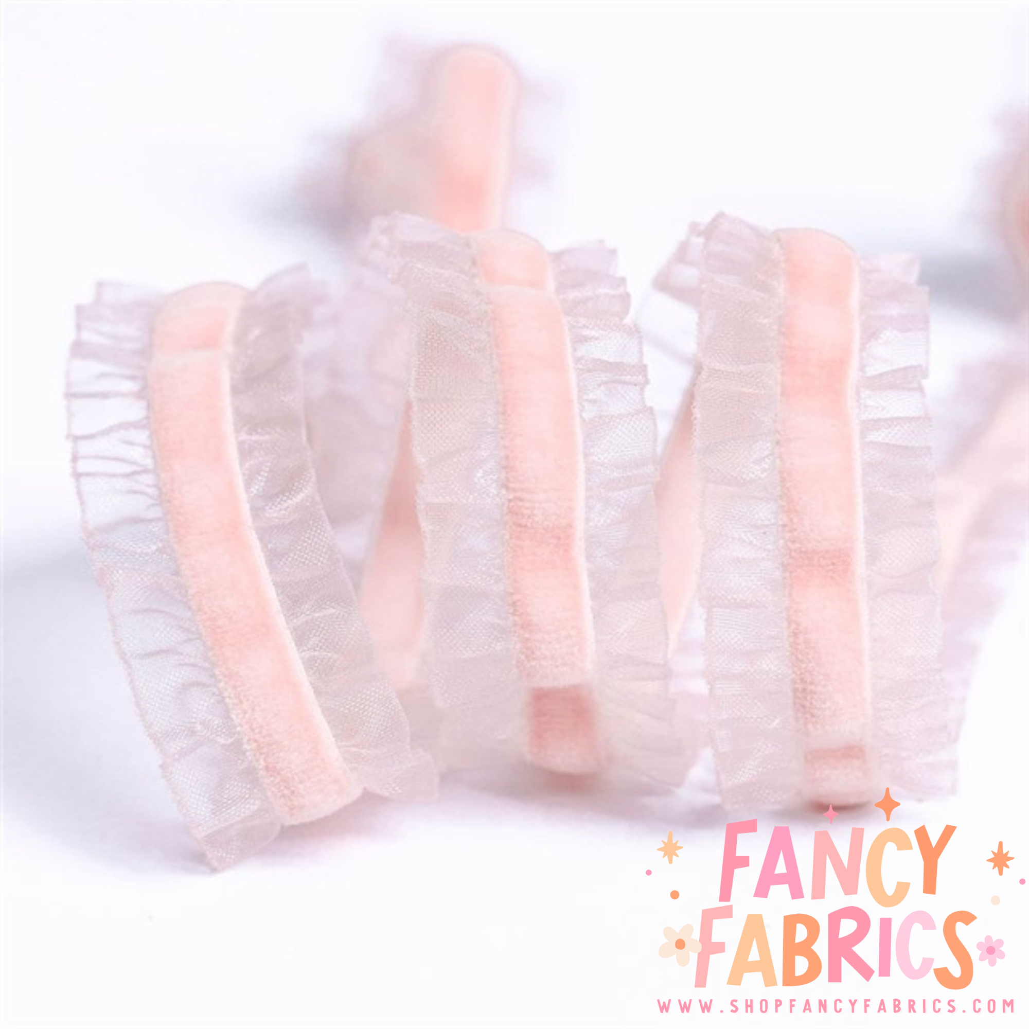 Baby Pink | Velvet Ruffle Trim