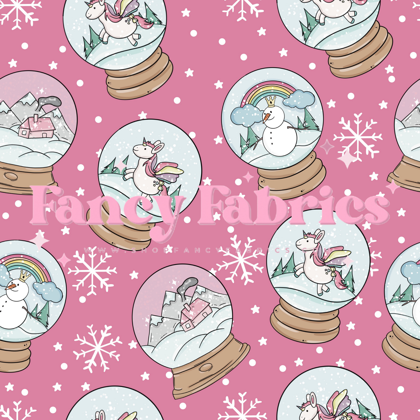 Snow Globes (Pink) | PREORDER | By The Yard