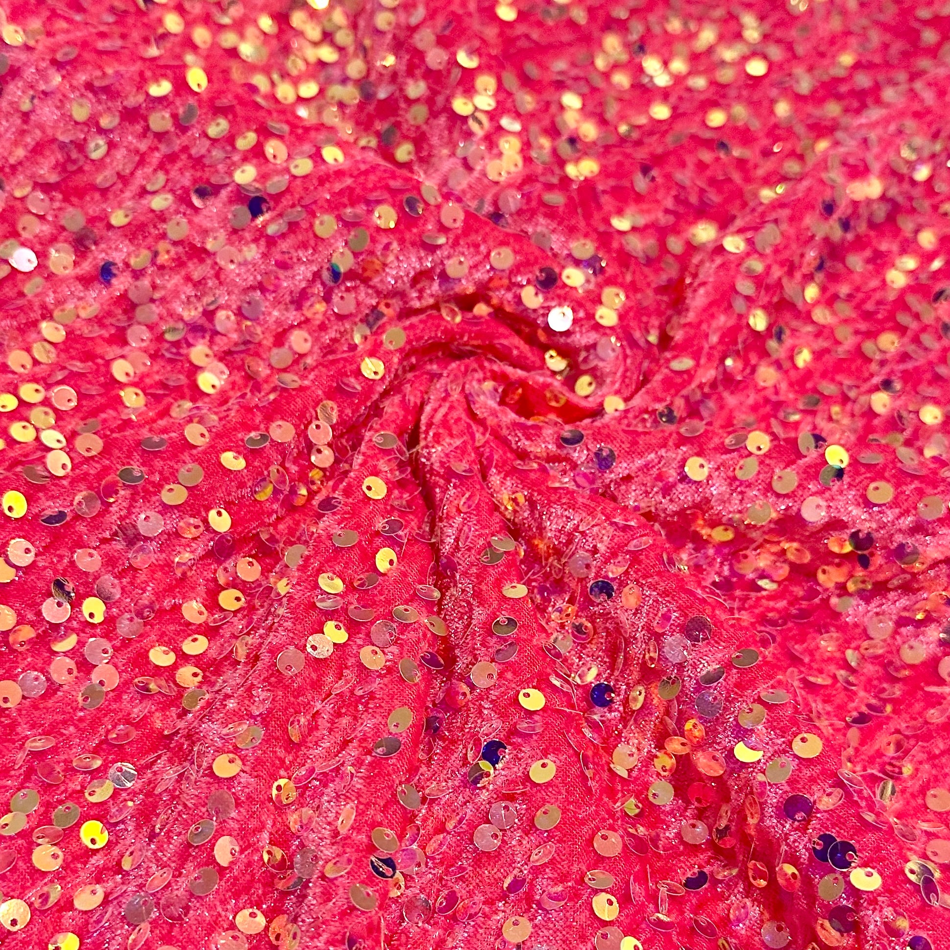 Watermelon | Stretch Sequin Velvet | Ready to Ship