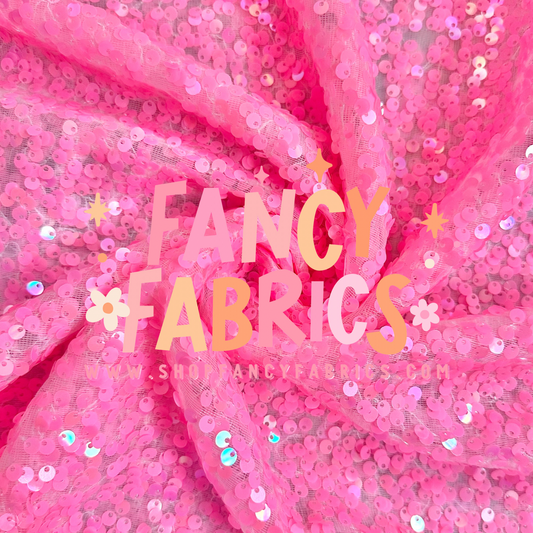 Barbie Pink | Stretch Sequin Mesh