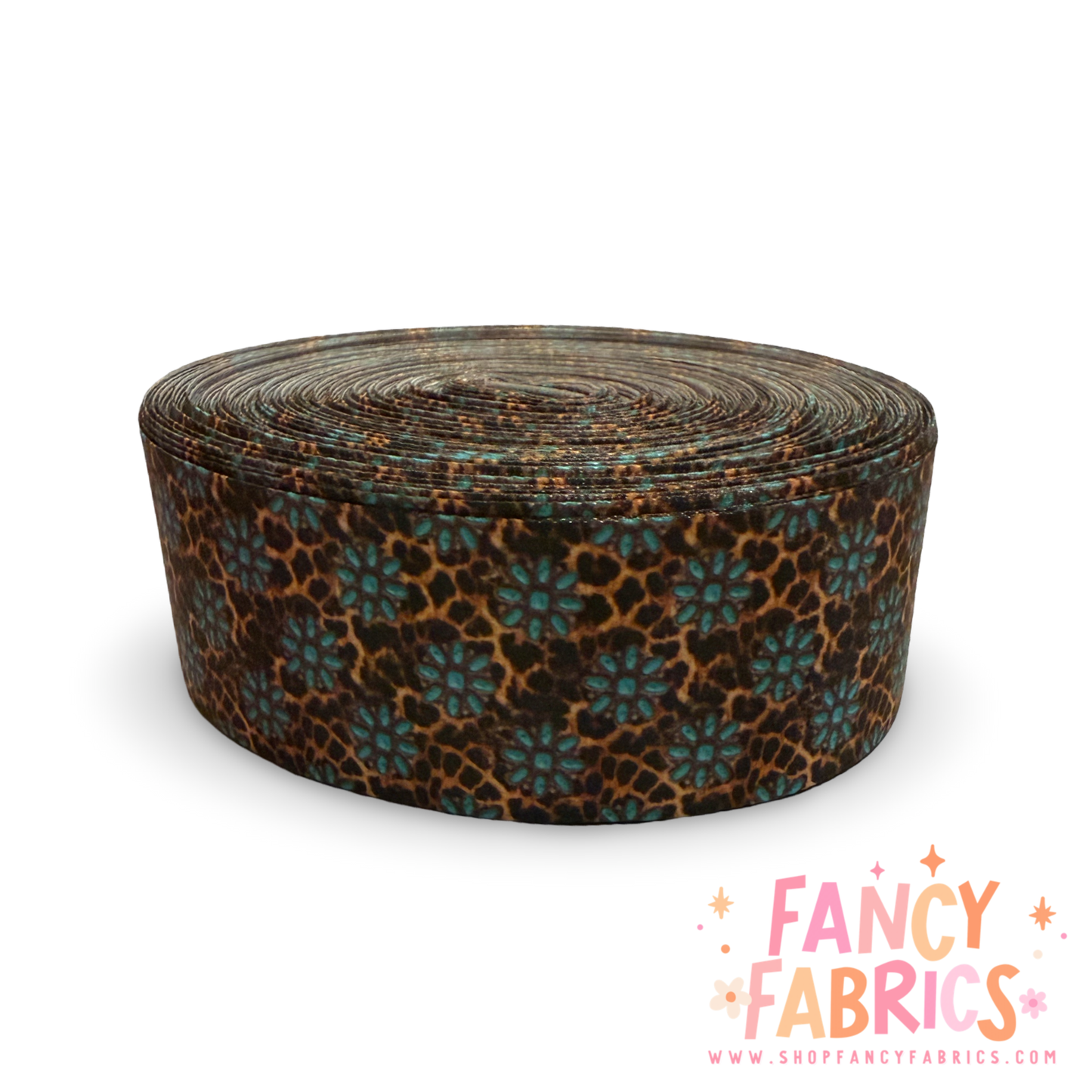 Leopard Gems | 1.5" Single Sided | Satin Ribbon | Ready To Ship