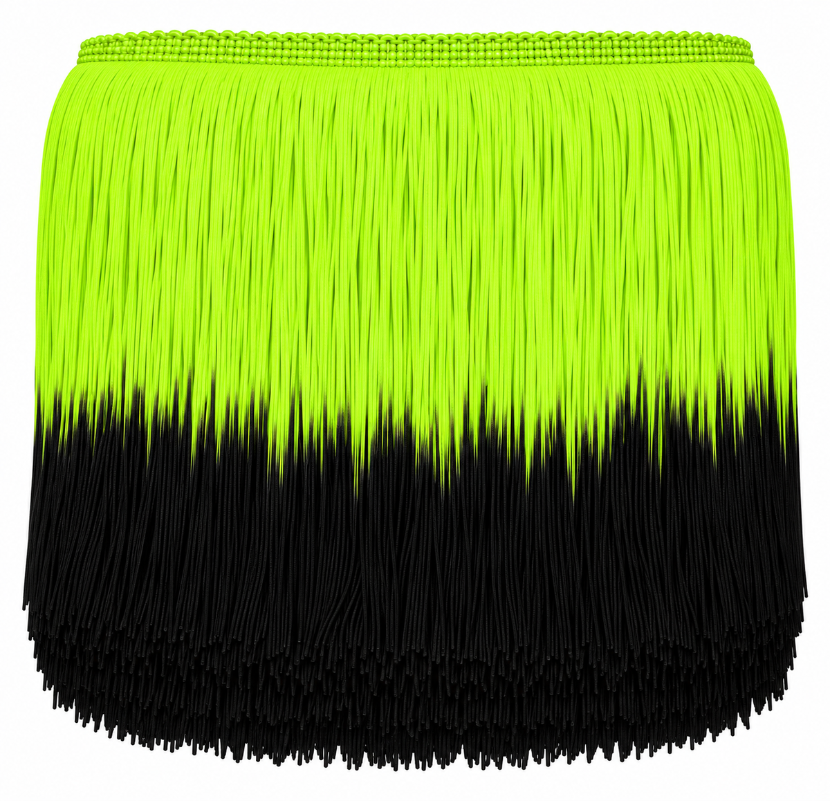 Neon Green + Black | Ombré Fringe | By The Yard