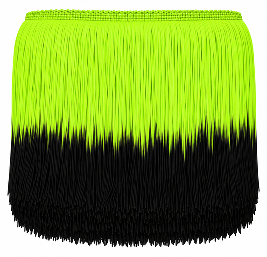 Neon Green + Black | Ombré Fringe | By The Yard
