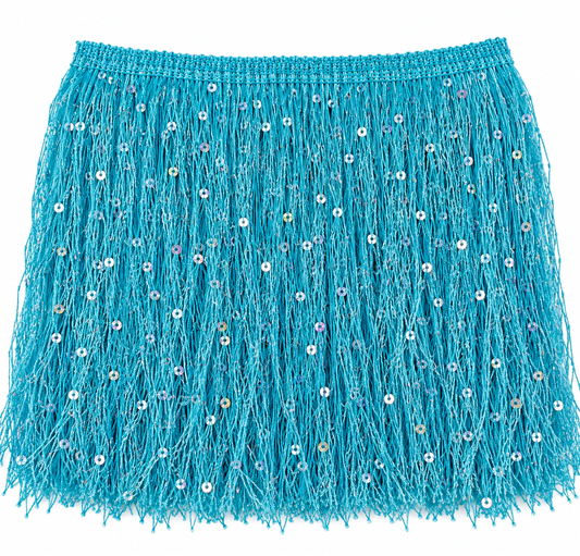 Turquoise | Sequin Fringe | By The Yard