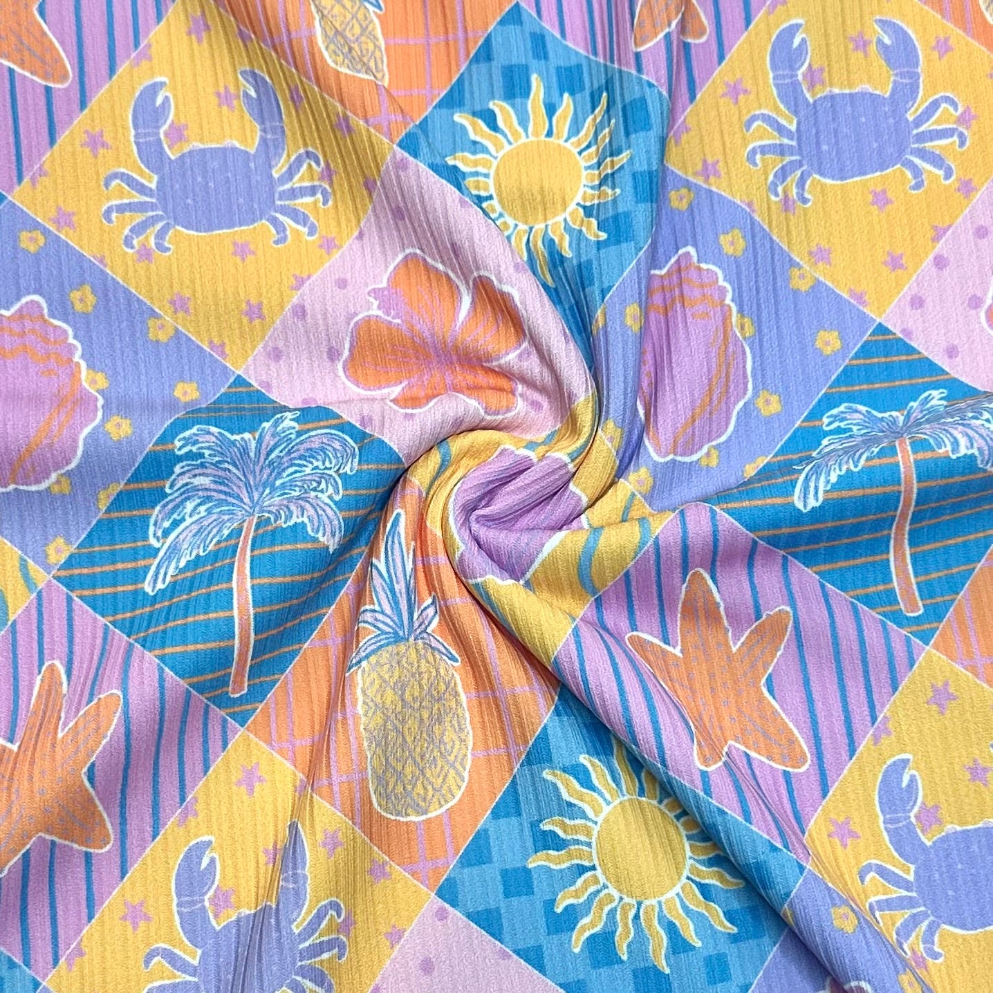 Beachy Diamonds (Yellow) | 6x6 Scaling | Skinny Rib | Ready To Ship