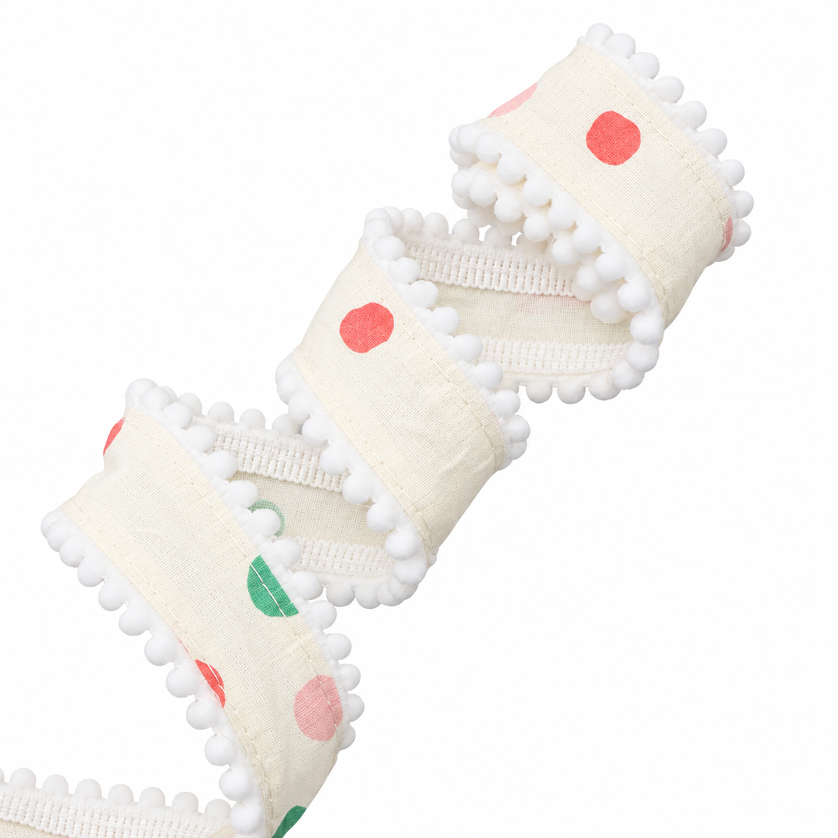 Polka Dots | 1.5" Single Sided | Pom Pom Ribbon | Sold By The Yard | Ready To Ship