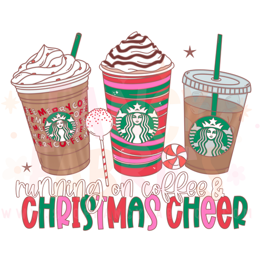 Christmas Cheer Coffee | Adult Size | DTF Transfer | Ready To Ship