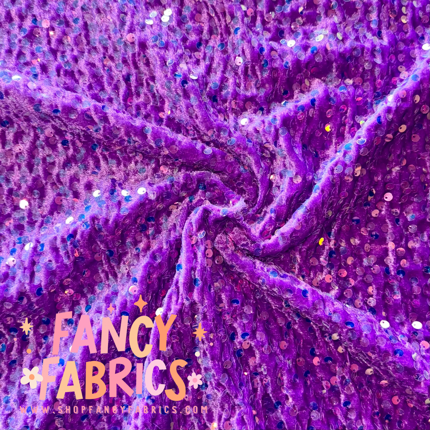 Neon Purple | Stretch Sequin Velvet | Ready To Ship