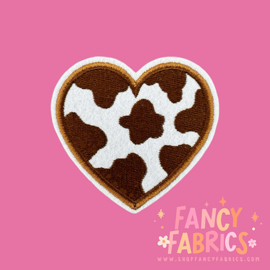 Cow Print Heart | Iron On Patch