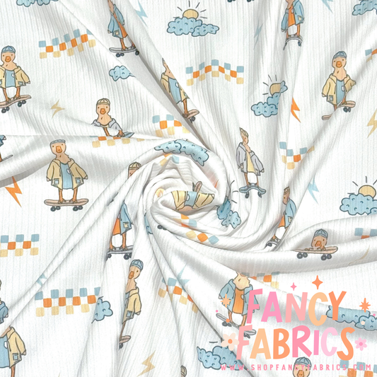 Skater Ducks | 6x6 Scaling | Skinny Rib | Ready To Shipo