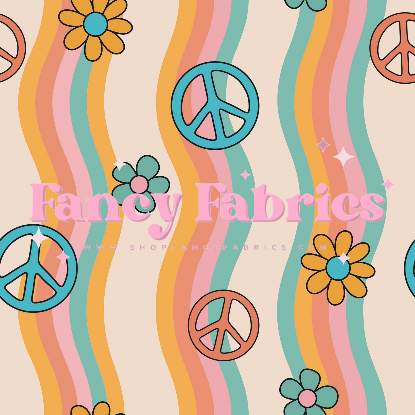 Lauren Liza Designs | Wavy Stripes Peace | PREORDER | By The Yard