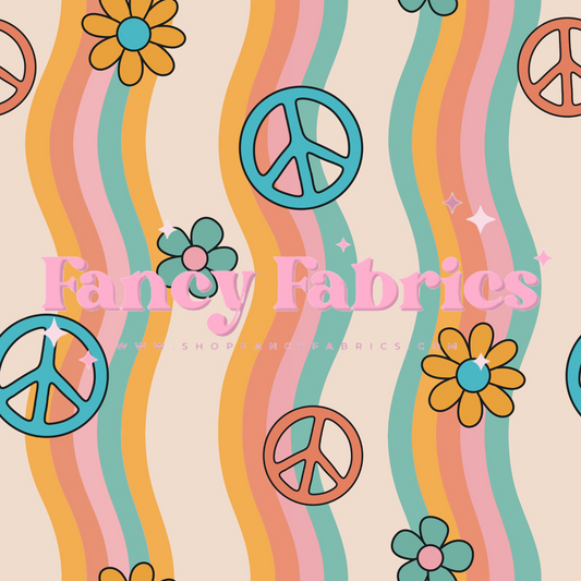 Lauren Liza Designs | Wavy Stripes Peace | PREORDER | By The Yard