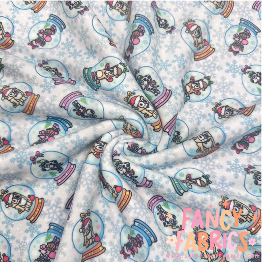 Blue Dog Snowglobes | Single Sided Minky | Ready To Ship