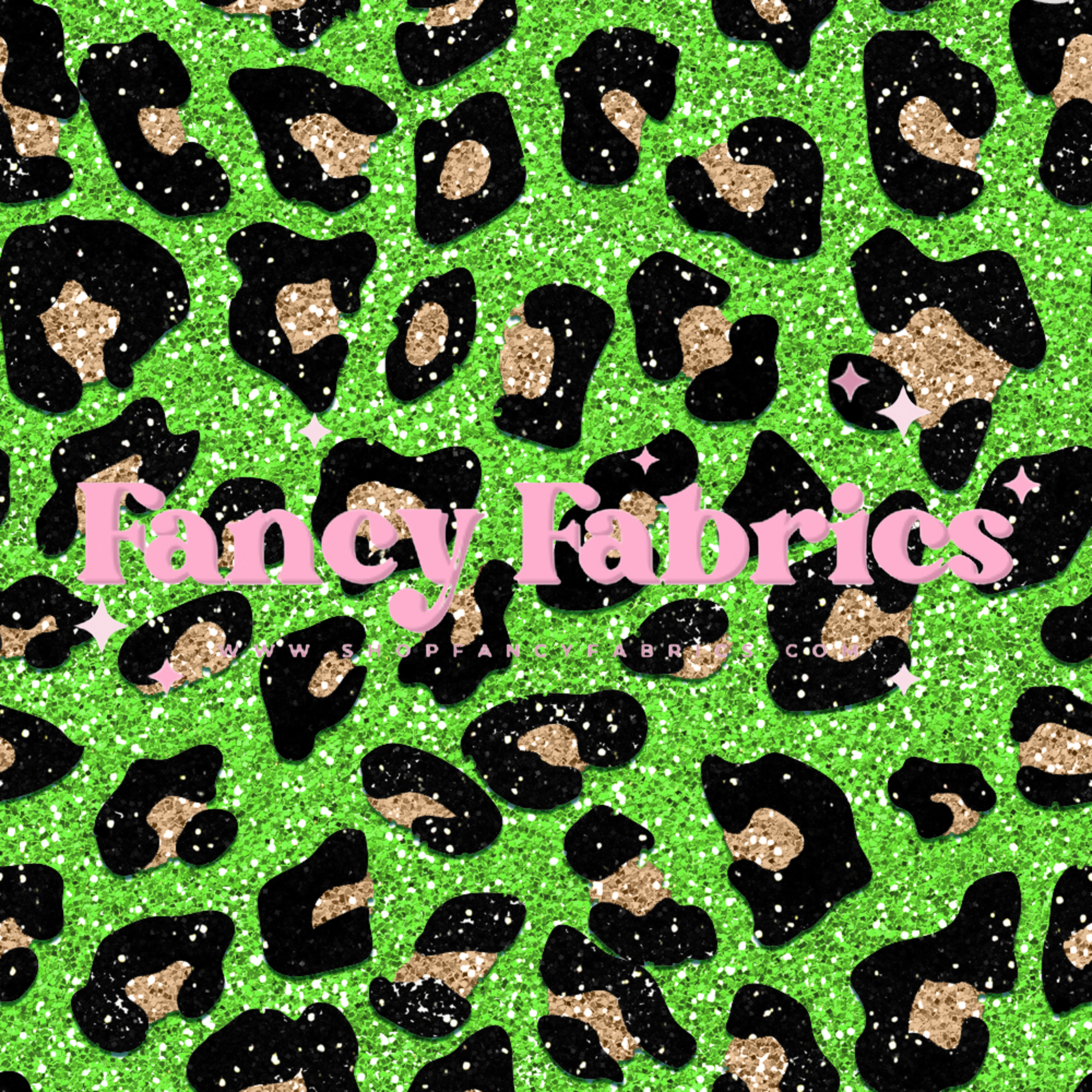Green Glitter Leopard | PREORDER | By The Yard
