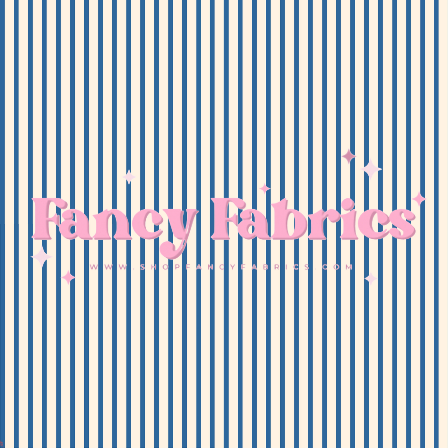 Blue Baseball Stripes | PREORDER | By The Yard