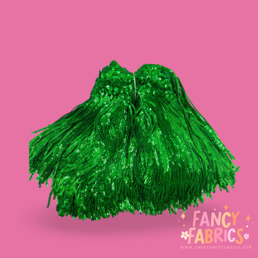 Green | Sequin Fringe | Sold By The Yard