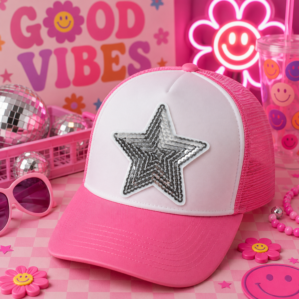 Silver Sequin Star | Iron On Patch