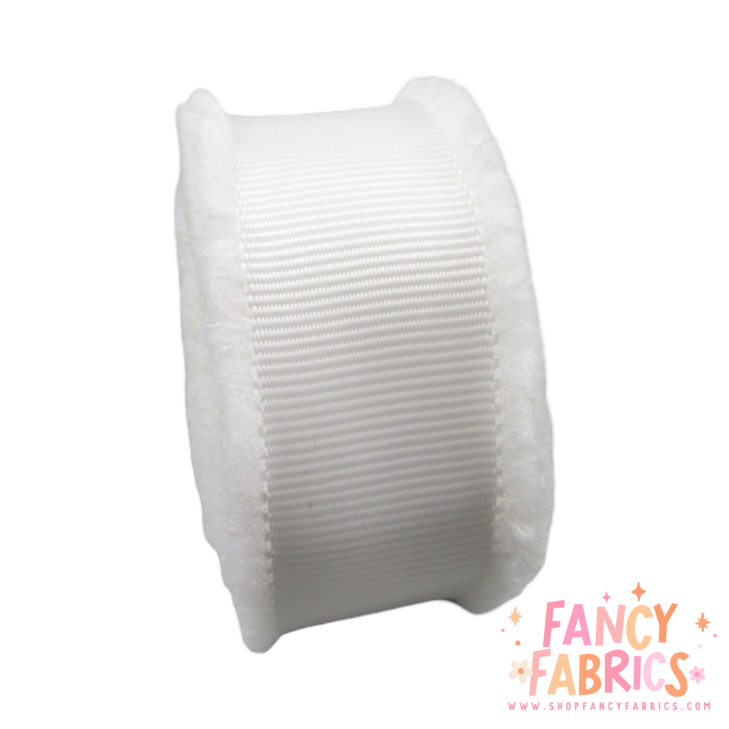 White (Fuzzy Edge) | 1.5" Single Sided | Grosgrain Ribbon | Ready To Ship