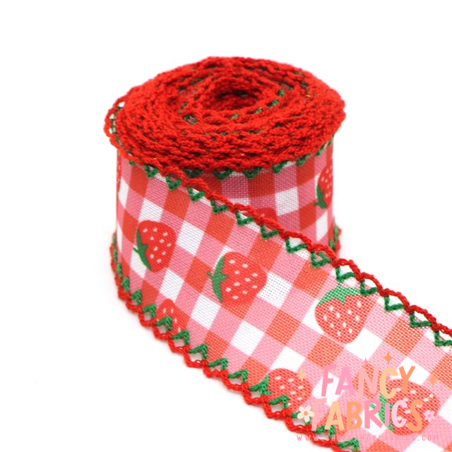Fruit Ribbon | 1.5" Double Hook | Linen Ribbon | Ready To Ship