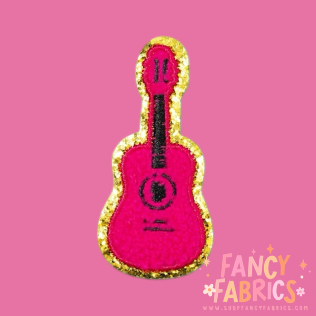 Pink Guitar | Iron On Patch