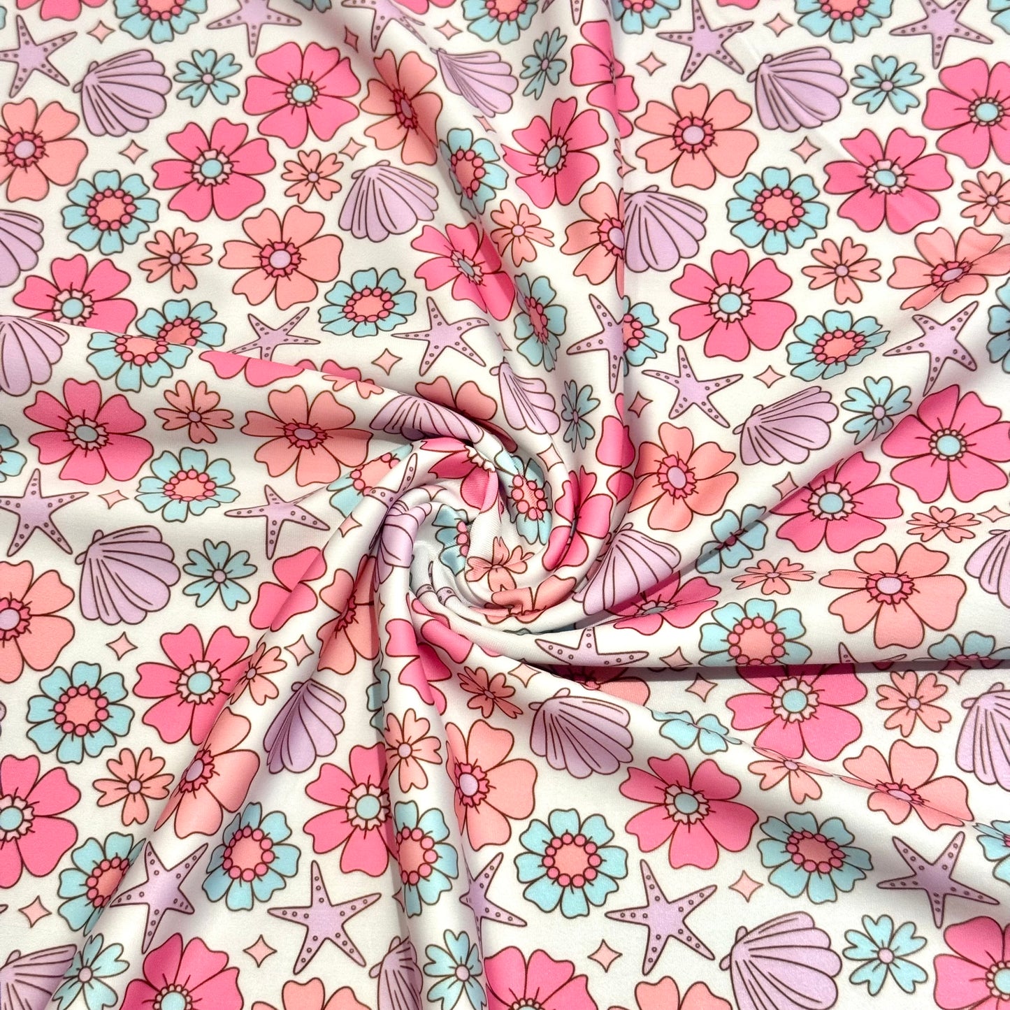 Seashell Floral | Swim | 4x4 Scaling | Ready To Ship