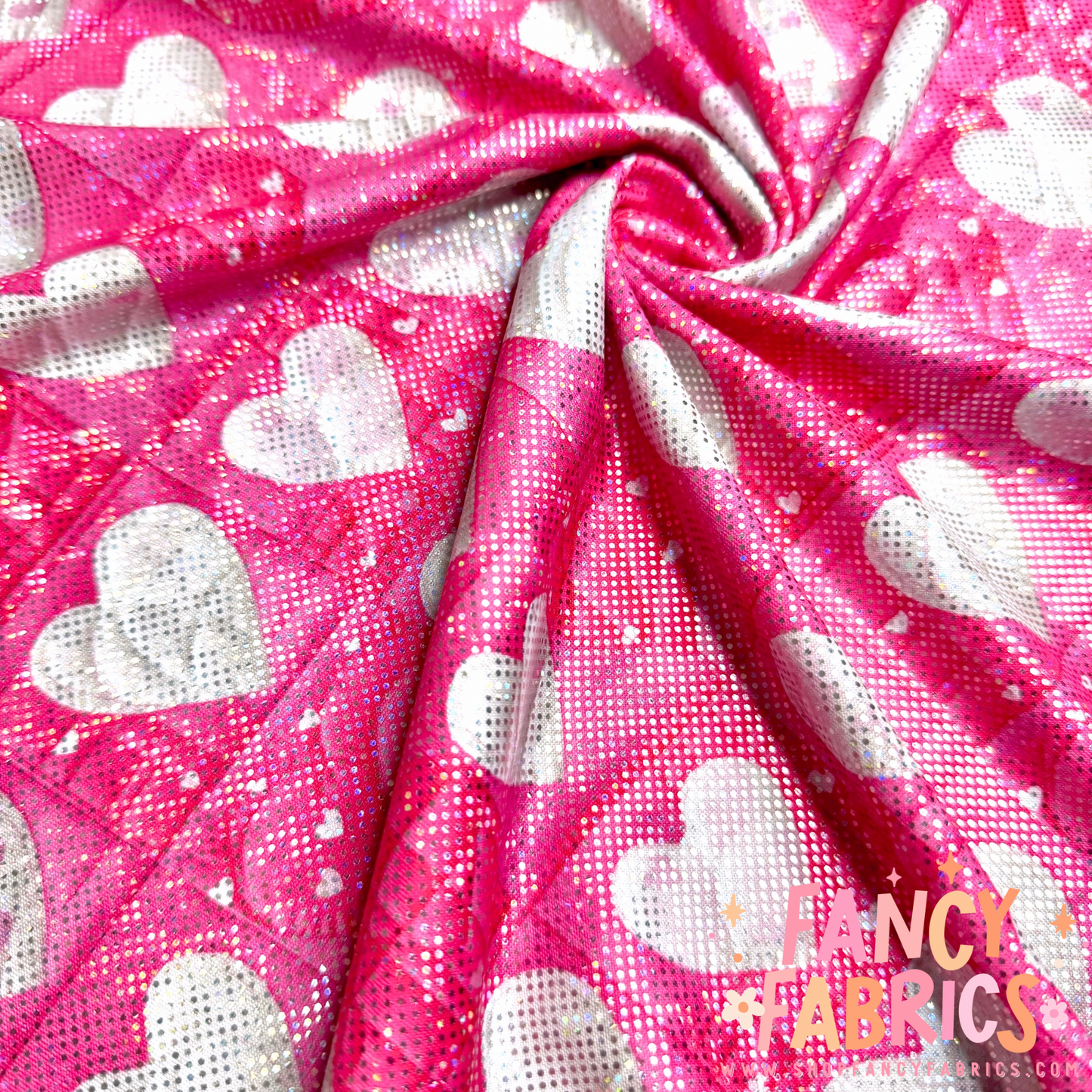 Quilted Hearts | 6x6 Scaling | Printed Shattered Holographic | Ready To Ship