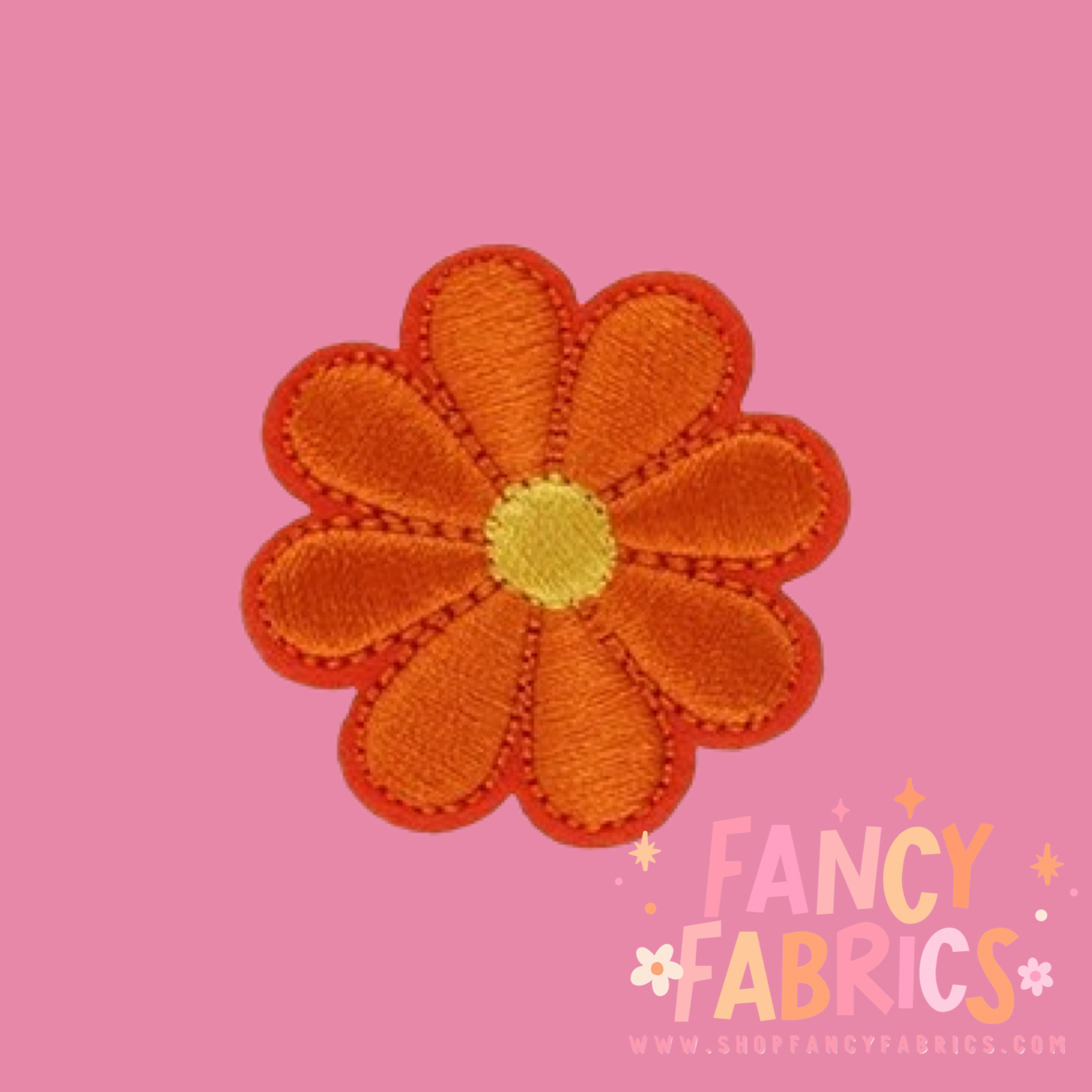 Small Daisy (Orange) | Iron On Patch