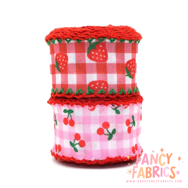 Fruit Ribbon | 1.5" Double Hook | Linen Ribbon | Ready To Ship