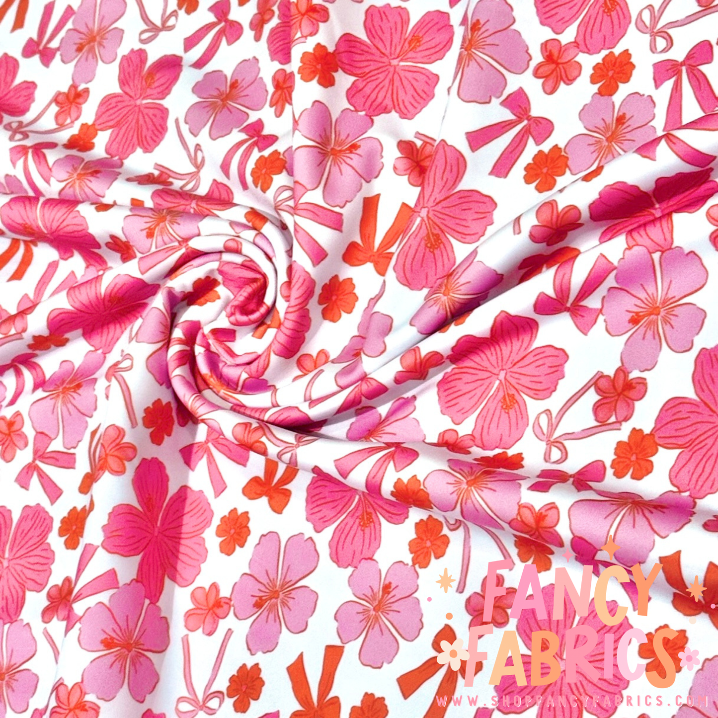 Pink + Orange Floral Bows | Swim | 6x6 Scaling | Ready To Ship