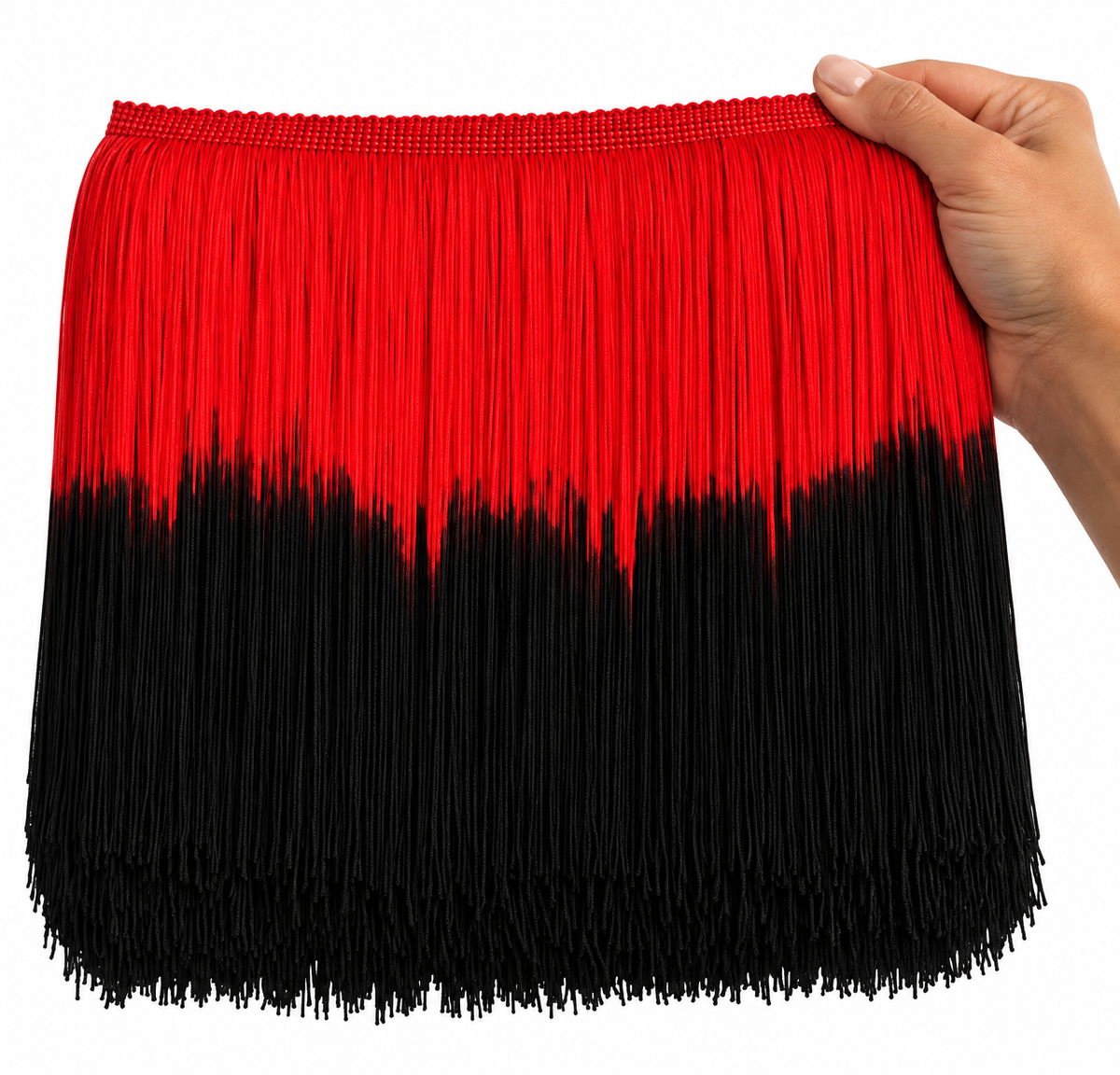 Red + Black | Ombré Fringe | By The Yard