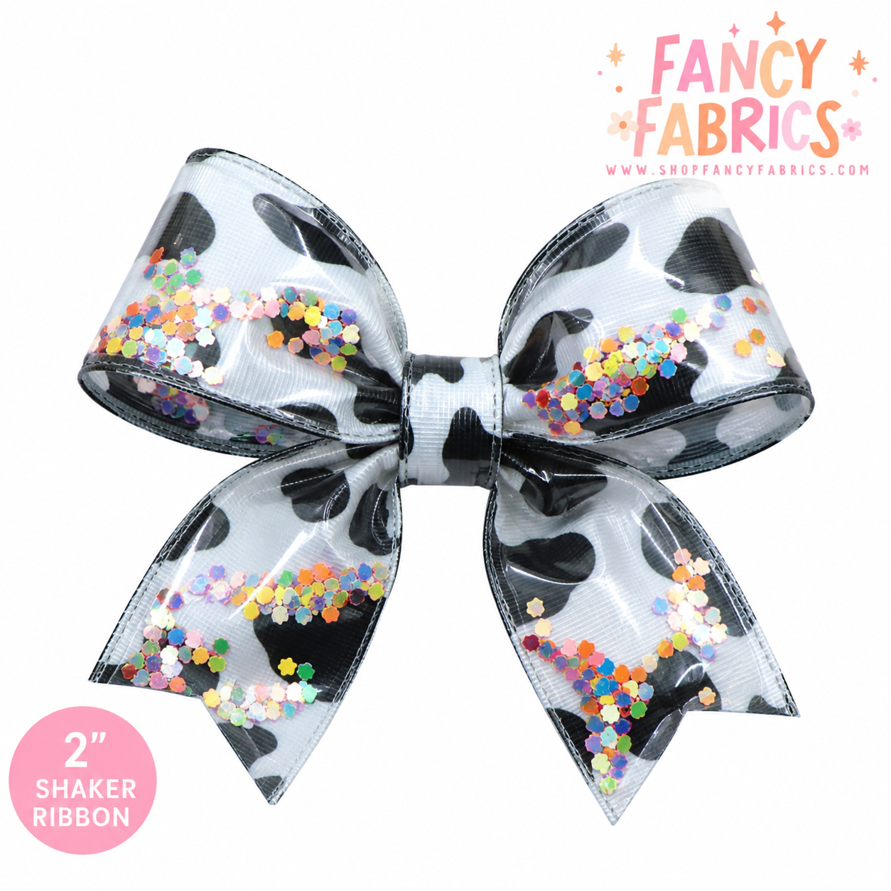 Cow Print | 2" Shaker Ribbon | Sold By The Roll | Ready To Ship