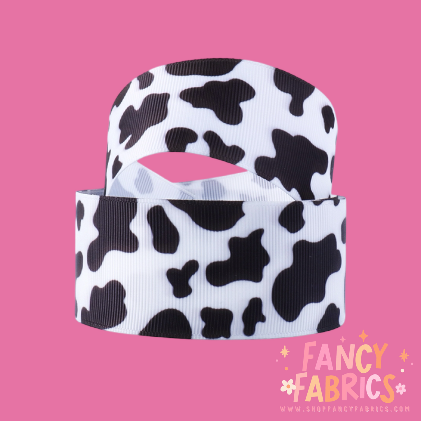 Cow Print 3" single sided ribbon