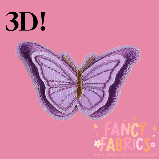 Purple | 3D Butterfly | Iron On Patch