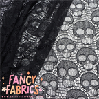 Black Skulls | Stretch Lace | Ready To Ship