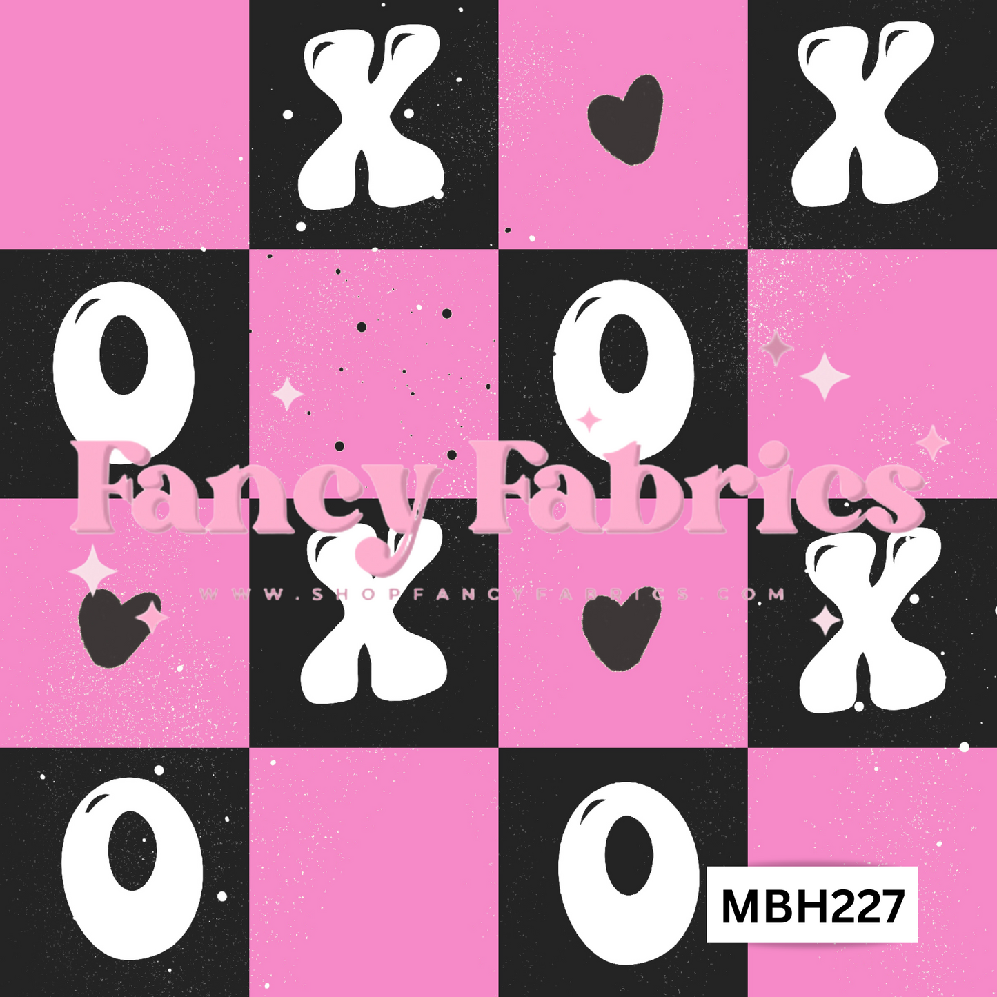 Pink Xo Checkers MBH227 | PREORDER | By The Yard