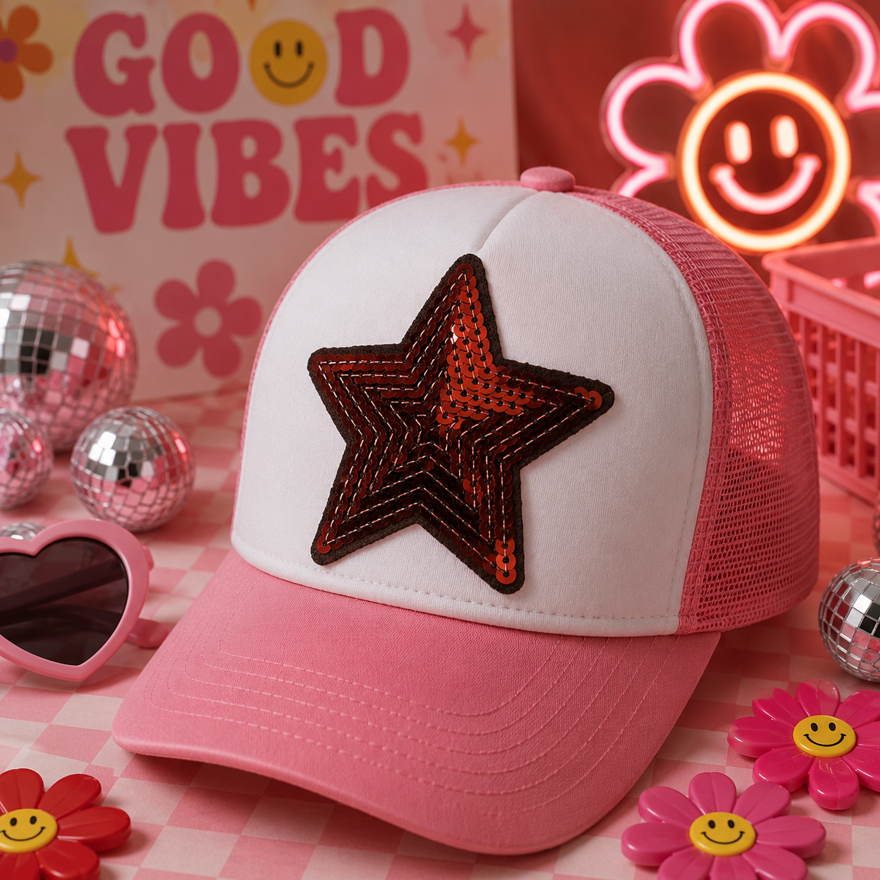 Wine Red Sequin Star | Iron On Patch