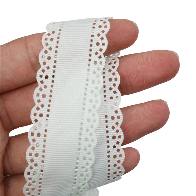 White | 1.2" Single Sided | Edged Ribbon | Ready To Ship